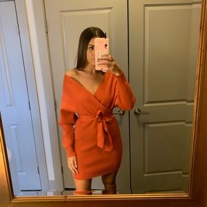 Orange sweater dress 🍁🍂